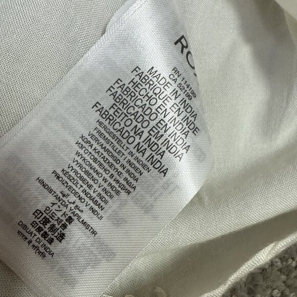 Roxy Blouse Ivory Long Sleeve Women’s Size Medium NWT - Picture 8 of 12